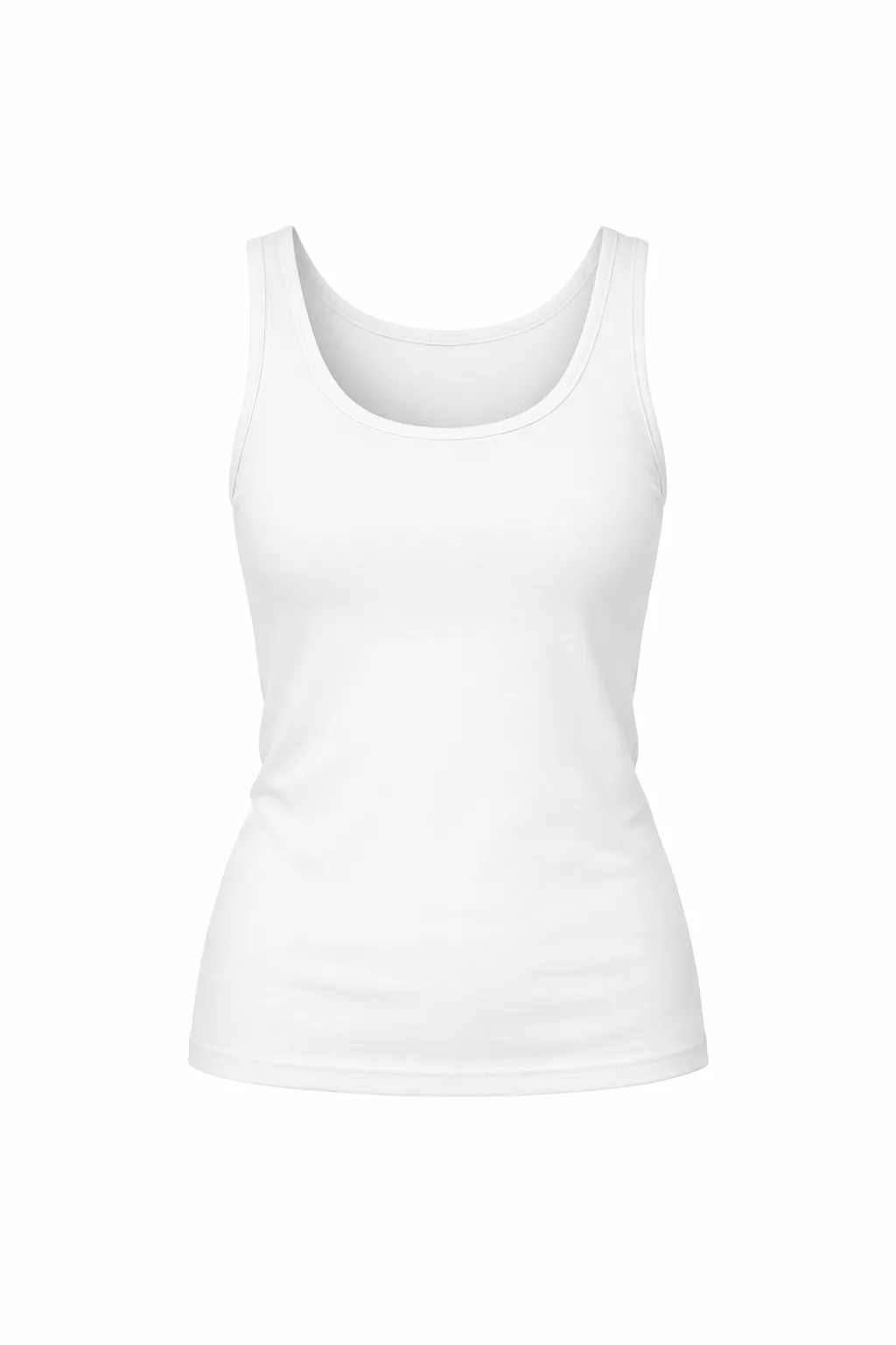 Clothing reference: white fitted tank top